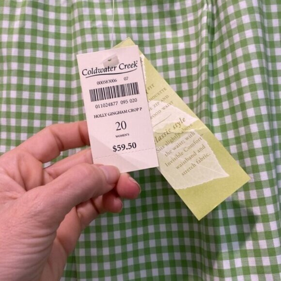 Coldwater Creek Green Plaid Pull-up Pants Size 20W - Picture 12 of 15